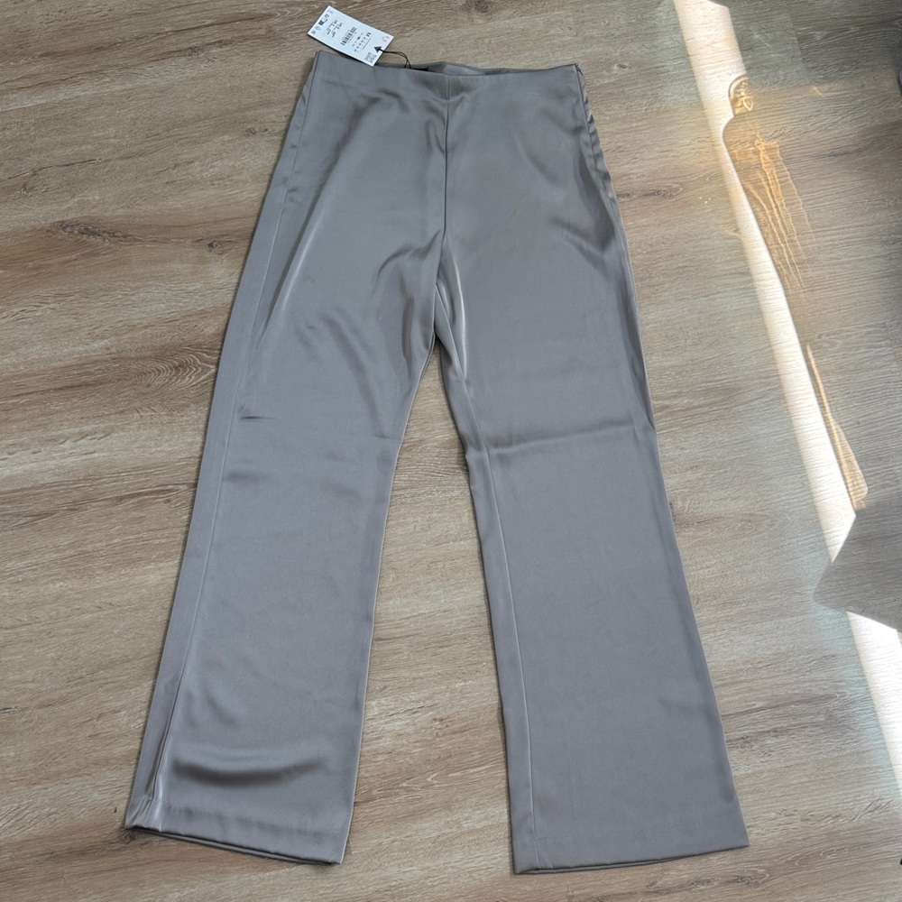 Zara Taupe Satin Pants (part of 2 piece set)